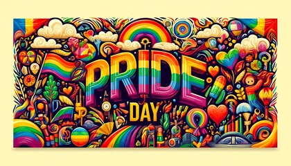 "The Vibrant and Colorful Pride Day Banner Celebration"