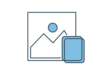 copy image icon. icon related to edit tool. suitable for web site, app, user interfaces, printable etc. flat line icon style. simple vector design editable
