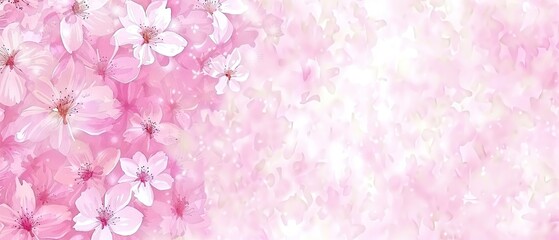 Delicate cherry blossom in pastel pink watercolor style with subtle shading