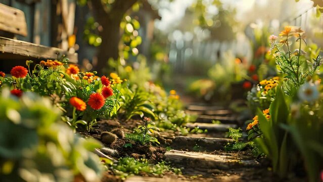 Organic Gardening garden Footage 4K