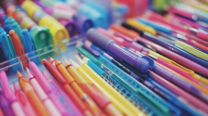 Variety of Colorful School Supplies