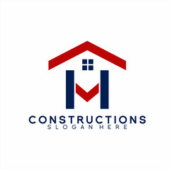 Real Estate logo design with letter V H M concept.