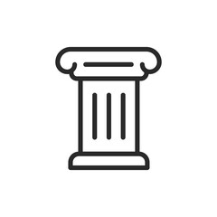Column, linear style icon. Ancient column. Editable stroke width