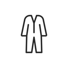 Protective suit, linear style icon. Safety gear. Editable stroke width