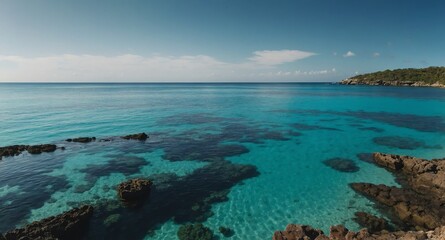 empty ocean reef landscape banner copyspace background