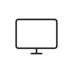 Monitor, linear style icon. computer monitor or screen. Editable stroke width.