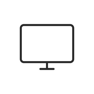 recommend clip art: Monitor, linear style icon. computer monitor or screen. Editable stroke width.