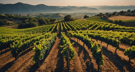 aerial view vineyard landscape banner copyspace background