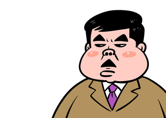 仏頂面の男性のイラスト