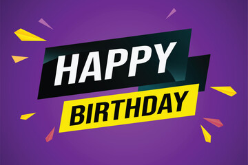 happy birthday word concept vector illustration with lines modern futuristic 3d style for landing page template web mobile app poster banner flyer background gift card coupon label wallpaper

