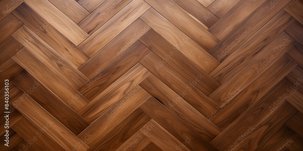 Wall mural Herringbone parquet wooden floor pattern with oak and walnut classic and stylish. Concept Wooden Floor Patterns, Herringbone Parquet, Oak and Walnut, Classic Style, Stylish Design - Wall murals