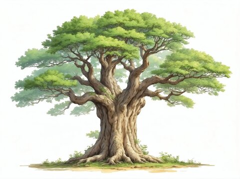 large tree clipart on plain white background cartoon clipart on plain white background