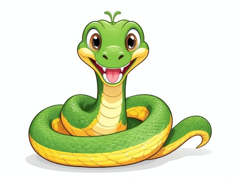 recommend clip art: smiling cute snake cartoon clipart on plain white background