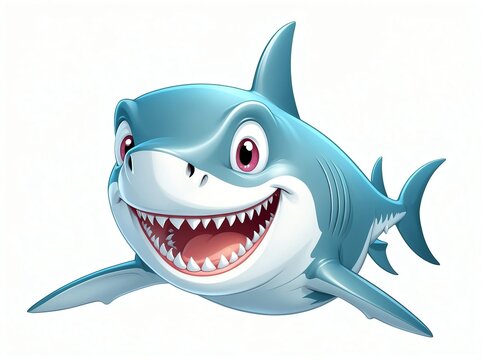 recommend clip art: smiling cute shark cartoon clipart on plain white background