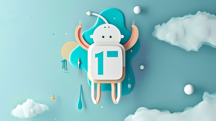 Naklejka premium Internet of things iot and networking vector image Paper cut style