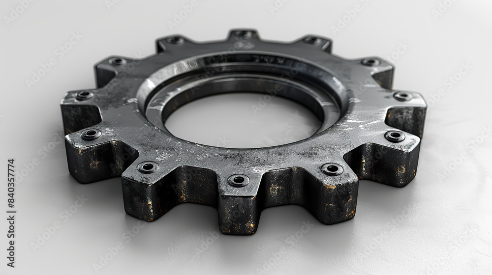 Fototapete rendered illustration icon of a gear or cog on white isolated background for concepts of setting up maintaining and troubleshooting.stock photo