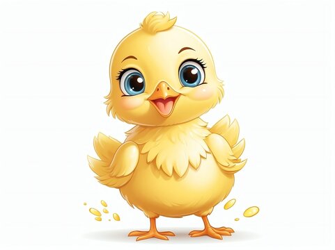 recommend clip art: cute happy chick cartoon clipart on plain white background