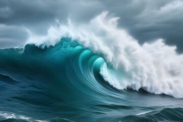 Ocean wave in stormy weather 