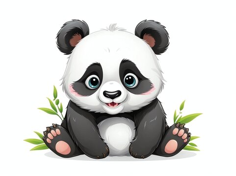 recommend clip art: happy cute panda cartoon clipart on plain white background
