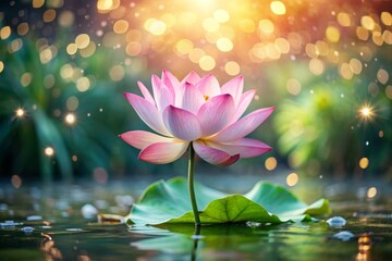 Beautiful lotus flower blooming in pond with soft and dreamy bokeh background, lotus, flower, pond, blooming, beautiful, nature