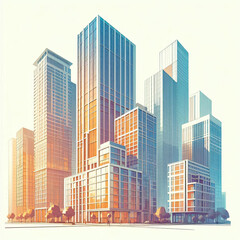 skyscraper office building abstract backgrounds illustration