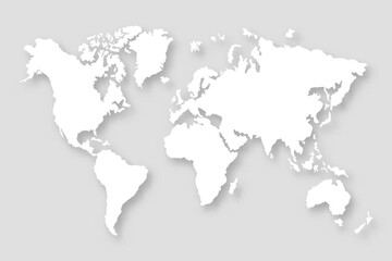 Vector world map on grey background