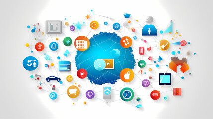 Internet of things iot and networking vector image Paper cut style