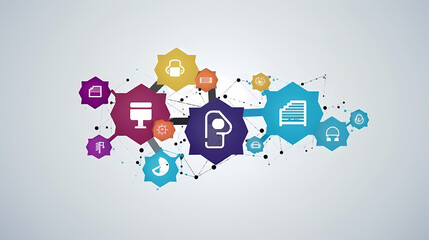 Internet of things iot and networking vector image Paper cut style