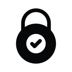 Padlock icon, vector of security and protection