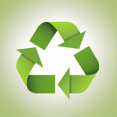 Obraz premium Recycling symbol in paper art vector image