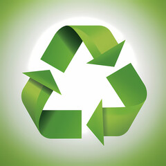 Fototapeta premium Recycling symbol in paper art vector image