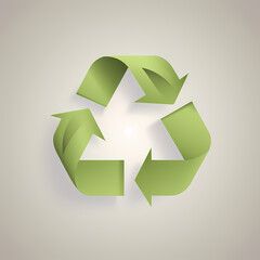 Obraz premium Recycling symbol in paper art vector image