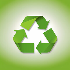 Obraz premium Recycling symbol in paper art vector image