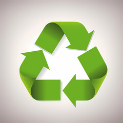 Obraz premium Recycling symbol in paper art vector image