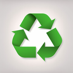 Obraz premium Recycling symbol in paper art vector image