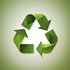 Obraz premium Recycling symbol in paper art vector image