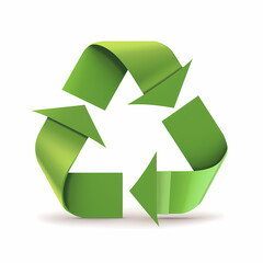 Obraz premium Recycling symbol in paper art vector image