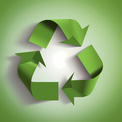 Recycling symbol in paper art vector image