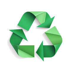 Obraz premium Recycling symbol in paper art vector image