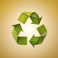 Recycling symbol in paper art vector image