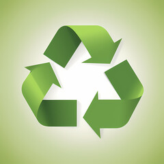 Fototapeta premium Recycling symbol in paper art vector image