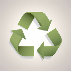 Obraz premium Recycling symbol in paper art vector image