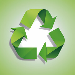 Obraz premium Recycling symbol in paper art vector image