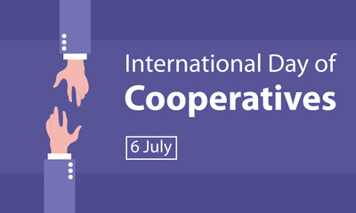 illustration vector graphic of the hand below reaches for the hand above, perfect for international day, international day of cooperatives, celebrate, greeting card, etc.