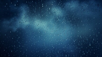 Monsoon rain on a darkly blue background