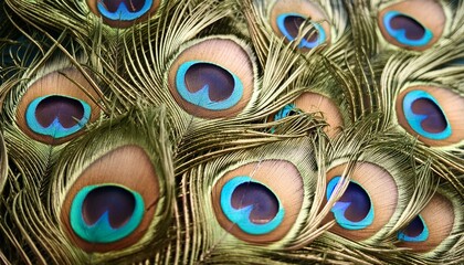 Obraz premium Close-Up of Vibrant Peacock Feathers: A Beautiful and Decorative Design