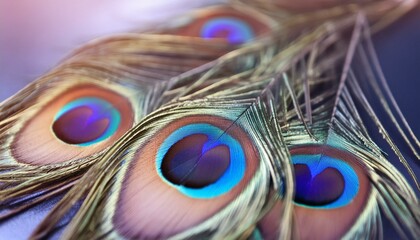 Naklejka premium Close-Up of Vibrant Peacock Feathers: A Beautiful and Decorative Design
