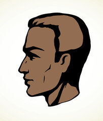 Profile of a handsome man. Vector drawing