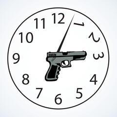 Waste time. The symbolic concept. Vector drawing