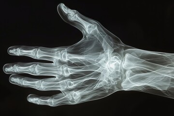 X-ray Image of Human Hand Bones